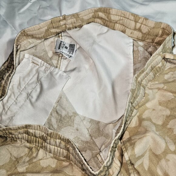 GAP, long, baggy, pants, beige & cream, elastic waist, linen, size XL - Picture 10 of 16